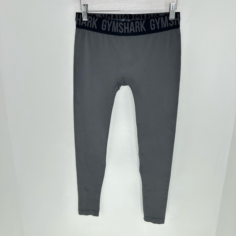 Gymshark Womens Leggings‎ Size Small Gray Midrise Logo Workout Activewear 27x25 - Picture 2 of 11